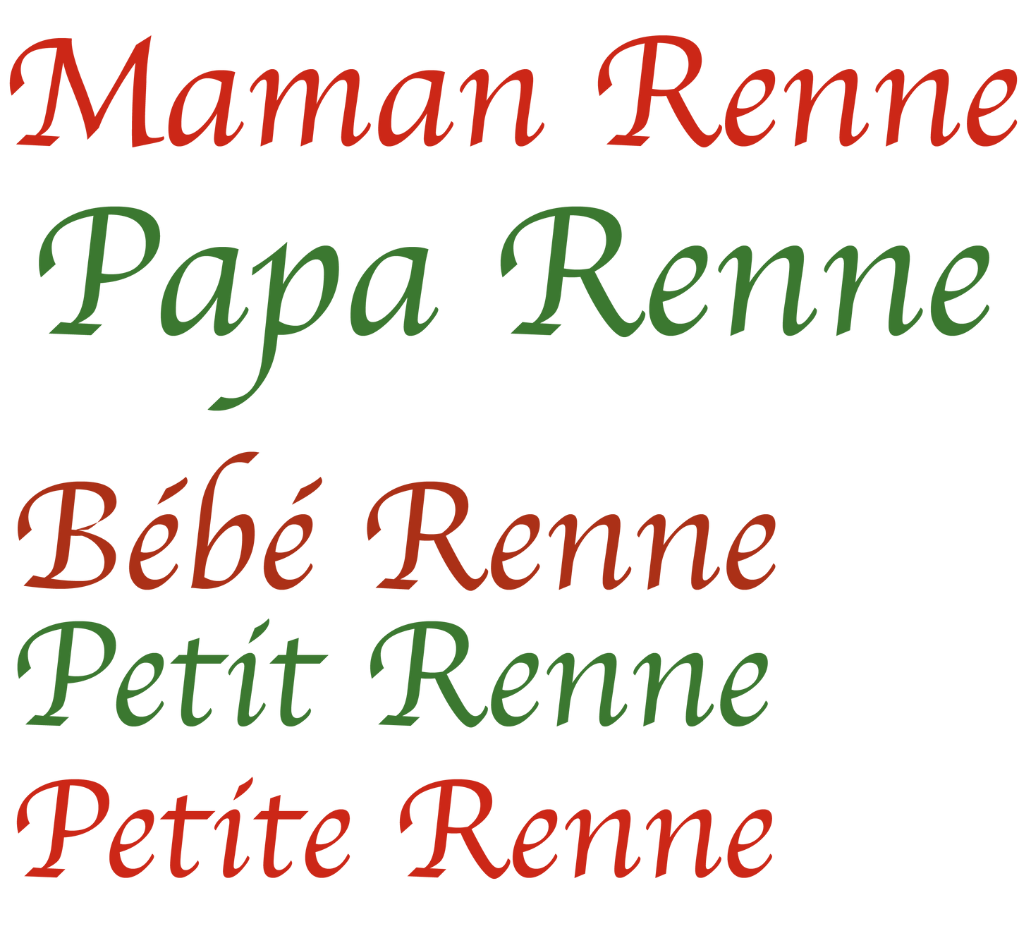 Famille Renne Personnalisé